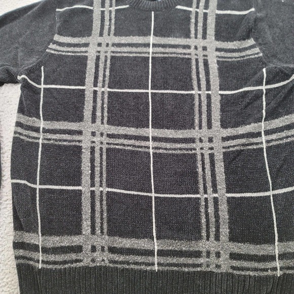 Dockers Sweater Mens Large Black Plaid wool Vintage Long Sleeve Grandpacore - Picture 7 of 12
